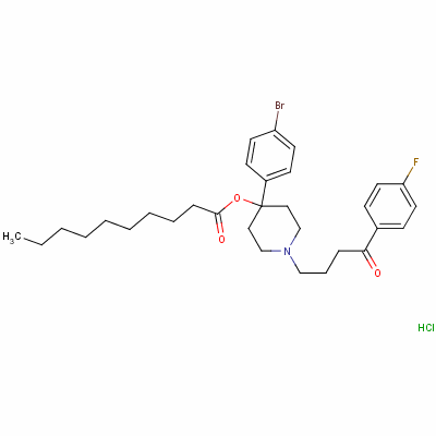 83863-75-6  4-(4-bromophenyl)-1-[4-(4-fluorophenyl)-4-oxobutyl]-4-piperidyl decanoate hydrochloride