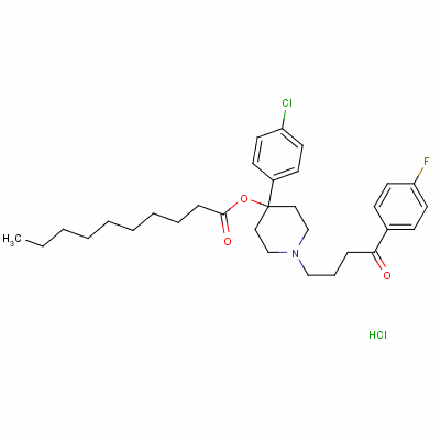 83863-76-7  4-(4-chlorophenyl)-1-[4-(4-fluorophenyl)-4-oxobutyl]-4-piperidyl decanoate hydrochloride