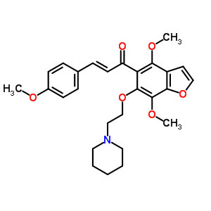 40681-09-2  (2E)-1-[4,7-dimethoxy-6-(2-piperidin-1-ylethoxy)-1-benzofuran-5-yl]-3-(4-methoxyphenyl)prop-2-en-1-one
