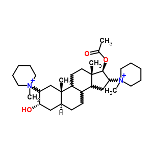 41261-71-6;43021-44-9  (2beta,3alpha,5alpha,16beta,17beta)-17-(acetyloxy)-3-hydroxy-2,16-bis(1-methylpiperidinium-1-yl)androstane dibromide