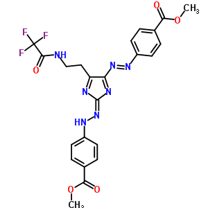 50540-56-2  methyl 4-[(2E)-2-(4-{(E)-[4-(methoxykarbonyl)fenyl]diazenyl}-5-{2-[(trifluoroacetyl)amino]ethyl}-2H-imidazol-2-yliden)hydrazino]benzoát