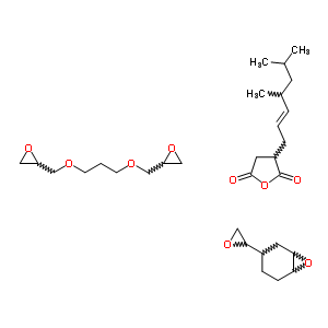 52368-54-4;66796-62-1;69280-43-9  3-[(E)-4,6-dimethylhept-2-enyl]tetrahydrofuran-2,5-dione; 2-[3-(oxiran-2-ylmethoxy)propoxymethyl]oxirane; 3-(oxiran-2-yl)-7-oxabicyclo[4.1.0]heptane