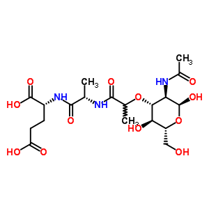 59366-95-9  (2R)-2-({(2S)-2-[(2-{[(2S,3R,4R,5S,6R)-3-(acetylamino)-2,5-dihydroxy-6-(hydroxymethyl)tetrahydro-2H-pyran-4-yl]oxy}propanoyl)amino]propanoyl}amino)pentanedioic acid (non-preferred name)