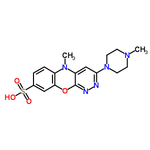 62522-05-8  5-methyl-3-(4-methylpiperazin-1-yl)-5H-pyridazino[3,4-b][1,4]benzoxazine-8-sulfonic acid