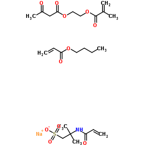 62609-81-8  sodium; butyl prop-2-enoate; 2-methyl-2-(prop-2-enoylamino)propane-1-sulfonate; 2-(3-oxobutanoyloxy)ethyl 2-methylprop-2-enoate