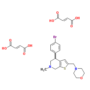 88013-29-0  4-(4-bromophenyl)-6-methyl-2-(morpholin-4-ylmethyl)-4,5,6,7-tetrahydrothieno[2,3-c]pyridine di[(2E)-but-2-enedioate]