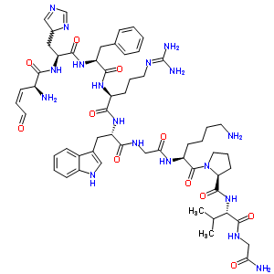 94664-48-9  N-[(2S,3Z)-2-amino-5-oxopent-3-enoyl]-3-(4H-imidazol-4-yl)-L-alanyl-L-phenylalanyl-N~5~-(diaminomethylidene)-L-ornithyl-L-tryptophylglycyl-L-lysyl-L-prolyl-L-valylglycinamide