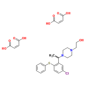 112446-52-3  2-(4-{1-[5-chloro-2-(phenylsulfanyl)phenyl]ethyl}piperazin-1-yl)ethanol di[(2Z)-but-2-enedioate] (salt)