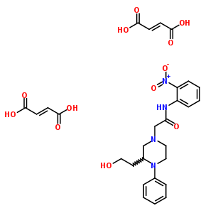 118989-83-6  2-[3-(2-hydroxyethyl)-4-phenylpiperazin-1-yl]-N-(2-nitrophenyl)acetamide di[(2E)-but-2-enedioate] (salt)