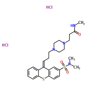 24472-64-8  3-(4-{(3Z)-3-[2-(دی متیل سولفامویل)-9H-thioxanthen-9-ylidene]propyl}piperazin-1-yl)-N-methylpropanamide dihydrochloride
