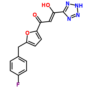 280571-38-2  (2Z)-1-[5-(4-fluorobenzyl)furan-2-yl]-3-hydroxy-3-(2H-tetrazol-5-yl)prop-2-en-1-one