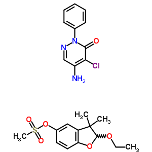 50641-63-9  2-ethoxy-3,3-dimethyl-2,3-dihydro-1-benzofuran-5-yl methanesulfonate - 5-amino-4-chloro-2-phenylpyridazin-3(2H)-one (1:1)