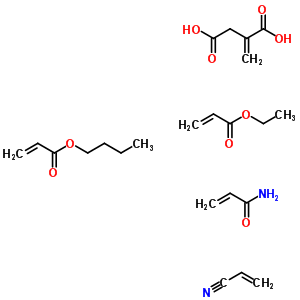 51329-93-2  butyl prop-2-enoate; ethyl prop-2-enoate; 2-methylenebutanedioic acid; prop-2-enamide; prop-2-enenitrile