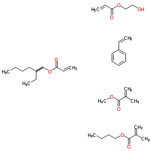 51584-93-1  butyl 2-methylprop-2-enoate; 2-ethylhexyl prop-2-enoate; 2-hydroxyethyl prop-2-enoate; methyl 2-methylprop-2-enoate; styrene