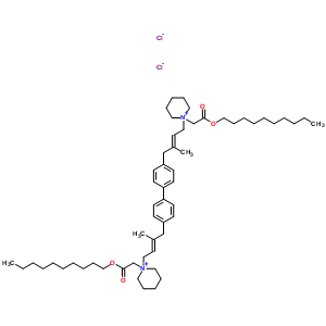 55618-75-2  1,1'-{biphenyl-4,4'-diylbis[(2E)-3-methylbut-2-ene-4,1-diyl]}bis{1-[2-(decyloxy)-2-oxoethyl]piperidinium} dichloride