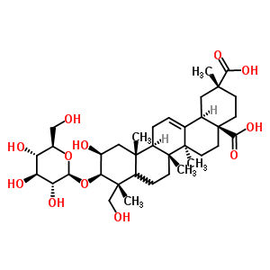 60820-96-4  (2beta,3beta,5xi,18alpha)-3-(beta-D-glucopyranosyloxy)-2,23-dihydroxyolean-12-ene-28,29-dioic acid