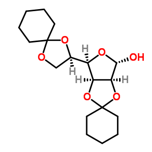 61489-23-4  (3a'S,4'S,6'R,6a'S)-6'-[(2R)-1,4-dioxaspiro[4.5]dec-2-yl]tetrahydrospiro[cyclohexane-1,2'-furo[3,4-d][1,3]dioxol]-4'-ol (non-preferred name)