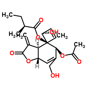 66922-25-6  (3aR,4R,7R,9S)-9-(acetyloxy)-7-hydroxy-10-(hydroxymethyl)-6-methyl-3-methylidene-2-oxo-2,3,3a,4,7,8,9,11a-octahydrocyclodeca[b]furan-4-yl (2S)-2-methylbutanoate