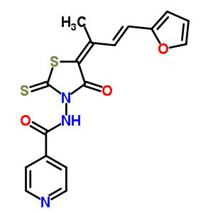 72732-42-4  N-{(5E)-5-[(2E)-3-furan-2-yl-1-methylprop-2-en-1-ylidene]-4-oxo-2-thioxo-1,3-thiazolidin-3-yl}pyridine-4-carboxamide