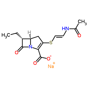 73573-25-8  sodium (5R,6R)-3-{[(E)-2-(acetylamino)ethenyl]sulfanyl}-6-ethyl-7-oxo-1-azabicyclo[3.2.0]hept-2-ene-2-carboxylate