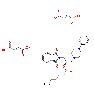 84916-38-1  2-(1,3-dioxo-1,3,3a,4,7,7a-hexahydro-2H-isoindol-2-yl)-1-[(4-pyridin-2-ylpiperazin-1-yl)methyl]ethyl hexanoate di[(2E)-but-2-enedioate]