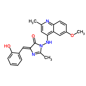 85986-78-3  (5Z)-5-[(2-hydroxyphenyl)methylidene]-3-[(6-methoxy-2-methylquinolin-4-yl)amino]-2-methyl-3,5-dihydro-4H-imidazol-4-one