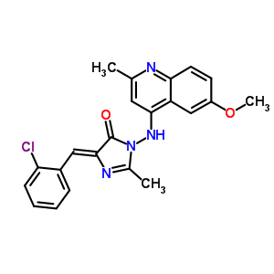 85998-78-3  (5Z)-5-[(2-chlorophenyl)methylidene]-3-[(6-methoxy-2-methylquinolin-4-yl)amino]-2-methyl-3,5-dihydro-4H-imidazol-4-one