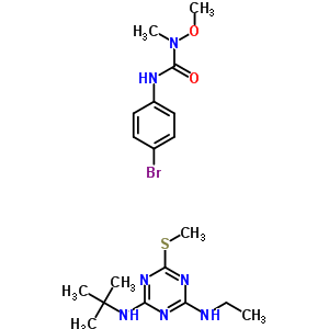 52080-96-3  3-(4-bromophenyl)-1-methoxy-1-methylurea - N-tert-butyl-N'-ethyl-6-(methylsulfanyl)-1,3,5-triazine-2,4-diamine (1:1)