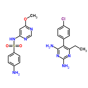55128-75-1  4-amino-N-(6-methoxypyrimidin-4-yl)benzenesulfonamide - 5-(4-chlorophenyl)-6-ethylpyrimidine-2,4-diamine (1:1)