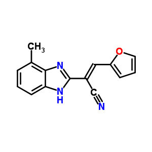 57319-88-7  (2E)-3-furan-2-yl-2-(4-methyl-1H-benzimidazol-2-yl)prop-2-enenitrile