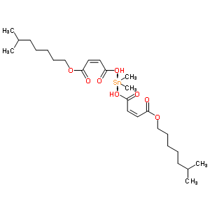 61599-28-8  (2Z)-4-[(6-methylheptyl)oxy]-4-oxobut-2-enoic acid - dimethyl-lambda~2~-stannane (2:1)