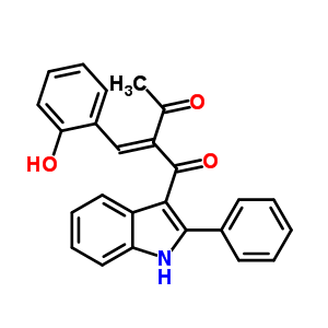 62367-90-2  (2E)-2-[(2-hydroxyphenyl)methylidene]-1-(2-phenyl-1H-indol-3-yl)butane-1,3-dione