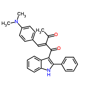 62833-72-1  (2E)-2-{[4-(dimethylamino)phenyl]methylidene}-1-(2-phenyl-1H-indol-3-yl)butane-1,3-dione