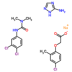 65804-32-2  sodium; 2-(4-chloro-2-methyl-phenoxy)acetate; 3-(3,4-dichlorophenyl)-1,1-dimethyl-urea; 2H-1,2,4-triazol-3-amine