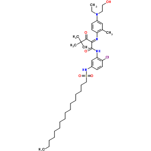 66037-08-9  (2E)-N-{2-chloro-5-[(hexadecylsulfonyl)amino]phenyl}-2-({4-[ethyl(2-hydroxyethyl)amino]-2-methylphenyl}imino)-4,4-dimethyl-3-oxopentanamide