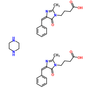 73043-48-8  4-[(4E)-2-methyl-5-oxo-4-(phenylmethylidene)-4,5-dihydro-1H-imidazol-1-yl]butanoic acid - piperazine (2:1)