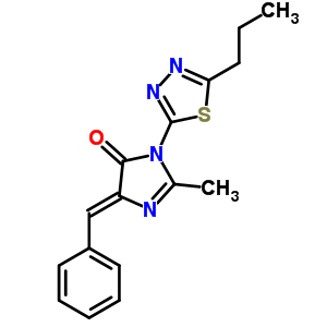 76834-50-9  (5Z)-2-methyl-5-(phenylmethylidene)-3-(5-propyl-1,3,4-thiadiazol-2-yl)-3,5-dihydro-4H-imidazol-4-one