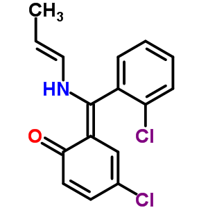 80018-34-4  (6Z)-4-chloro-6-{(2-chlorophenyl)[(1E)-prop-1-en-1-ylamino]methylidene}cyclohexa-2,4-dien-1-one