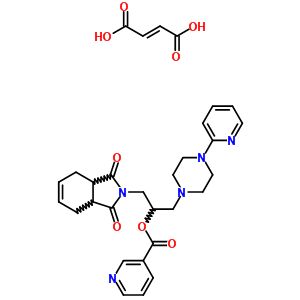 84916-42-7  2-(1,3-dioxo-1,3,3a,4,7,7a-hexahydro-2H-isoindol-2-yl)-1-[(4-pyridin-2-ylpiperazin-1-yl)methyl]ethyl pyridine-3-carboxylate (2E)-but-2-enedioate