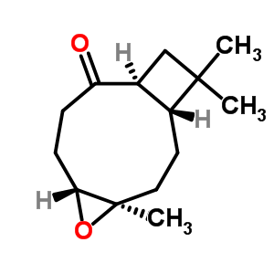 24173-71-5  (1R,4R,6R,10S)-4,12,12-trimethyl-5-oxatricyclo[8.2.0.0~4,6~]dodecan-9-one