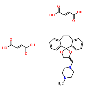 40536-23-0  1-(10,11-dihydrospiro[dibenzo[a,d][7]annulene-5,2'-[1,3]dioxolan]-4'-ylmethyl)-4-methylpiperazine di[(2E)-but-2-enedioate]