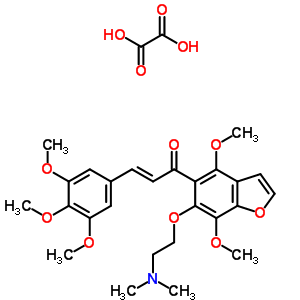 41226-10-2  (2E)-1-{6-[2-(dimethylamino)ethoxy]-4,7-dimethoxy-1-benzofuran-5-yl}-3-(3,4,5-trimethoxyphenyl)prop-2-en-1-one ethanedioate