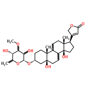 514-42-1  (3alpha,5beta,8xi,9xi)-3-[(6-deoxy-3-O-methyl-alpha-L-glycero-hexopyranosyl)oxy]-5,14-dihydroxycard-20(22)-enolide