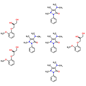 53066-52-7;53193-36-5  4-(dimethylamino)-1,5-dimethyl-2-phenyl-1,2-dihydro-3H-pyrazol-3-one - 3-(2-methoxyphenoxy)propane-1,2-diol (4:3)