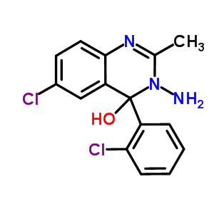 54567-12-3  3-amino-6-chloro-4-(2-chlorophenyl)-2-methyl-3,4-dihydroquinazolin-4-ol