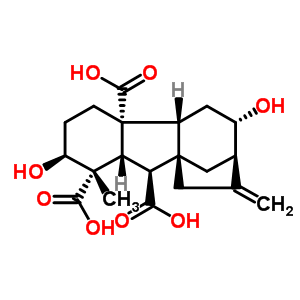 57672-81-8  (1alpha,2beta,4aalpha,4bbeta,6alpha,10beta)-2,6-dihydroxy-1-methyl-8-methylidenegibbane-1,4a,10-tricarboxylic acid