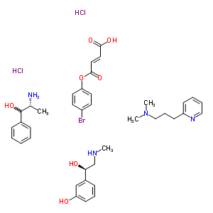 58660-10-9  (2R)-2-amino-1-phenyl-propan-1-ol; (E)-4-(4-bromophenoxy)-4-oxo-but-2-enoic acid; N,N-dimethyl-3-(2-pyridyl)propan-1-amine; 3-[(1R)-1-hydroxy-2-methylamino-ethyl]phenol; dihydrochloride