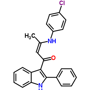 62367-96-8  (2Z)-3-[(4-chlorophenyl)amino]-1-(2-phenyl-1H-indol-3-yl)but-2-en-1-one