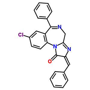 63146-63-4  (2E)-8-chloro-6-phenyl-2-(phenylmethylidene)-2,4-dihydro-1H-imidazo[1,2-a][1,4]benzodiazepin-1-one