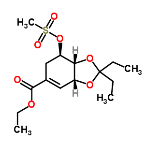 204254-90-0  ethyl (3aR,7R,7aR)-2,2-diethyl-7-[(methylsulfonyl)oxy]-3a,6,7,7a-tetrahydro-1,3-benzodioxole-5-carboxylate